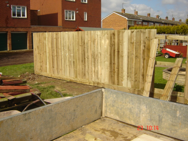 feather boards fitted to wood arris rails and posts Stratford Upon Avon