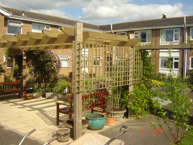 Wooden hand made pergola with Trellis Wellesbourne