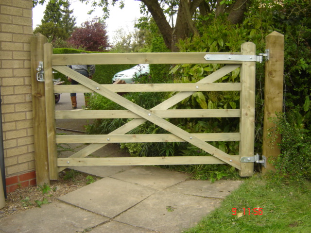 Lovely 5 bar Five Bar wood Gate and Chunky Gate Posts in Henley In Arden